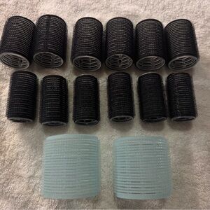 Black and Blue Hair Rollers Set